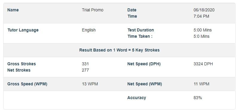online typing tutor result online typing tutor result